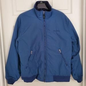 L.L. BEAN men's full zip fleece lined jacket in blue Size Medium